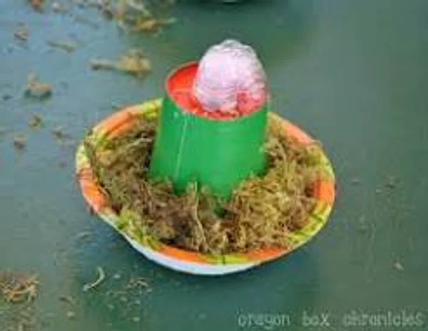Mini volcano eruption